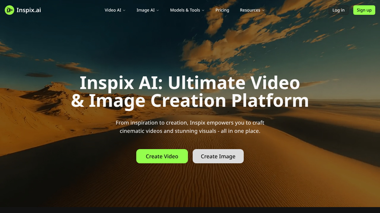 Inspix AI website screenshot