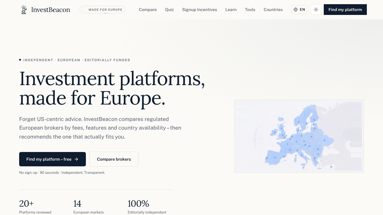 InvestBeacon website screenshot