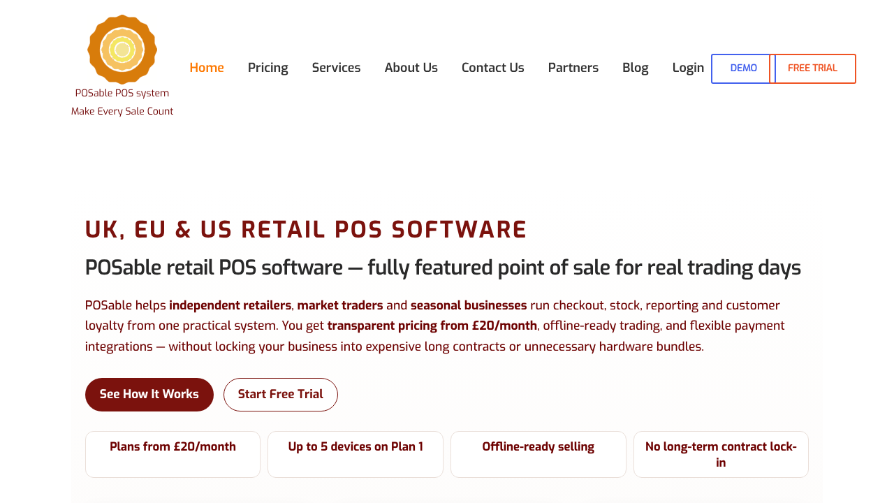 POSable website screenshot