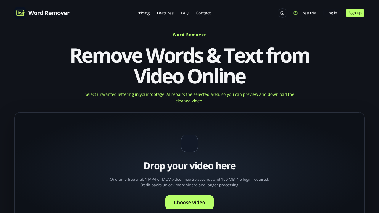 Word Remover website screenshot