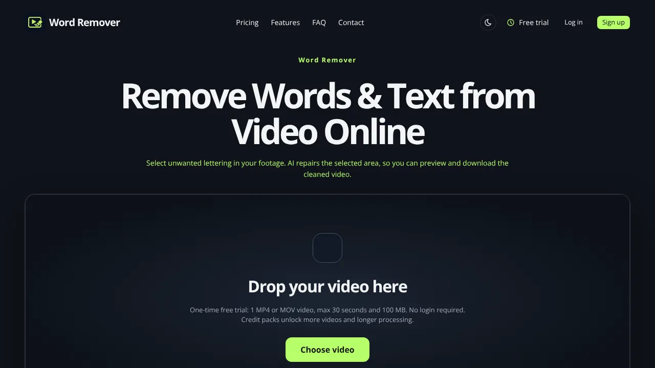 Word Remover website screenshot
