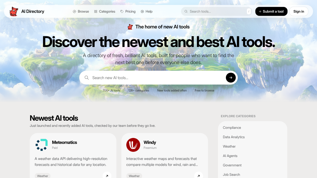 AI Directory website screenshot