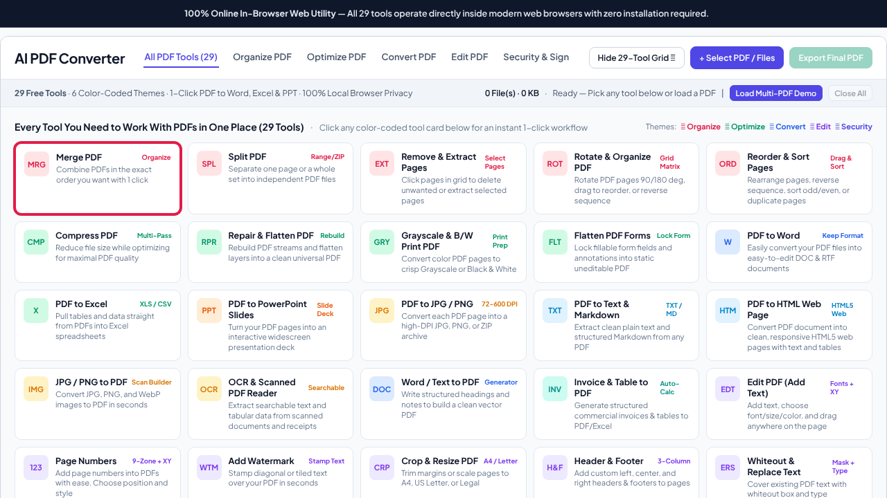 AI PDF Converter website screenshot