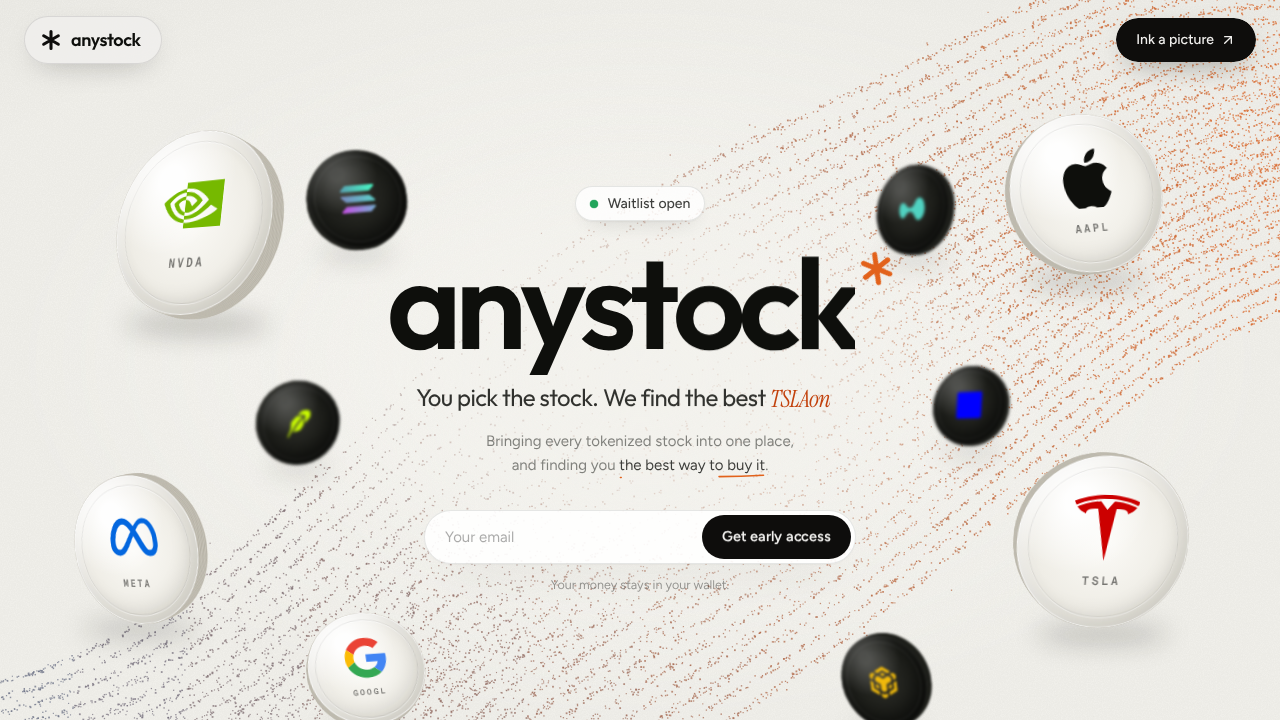Anystock website screenshot