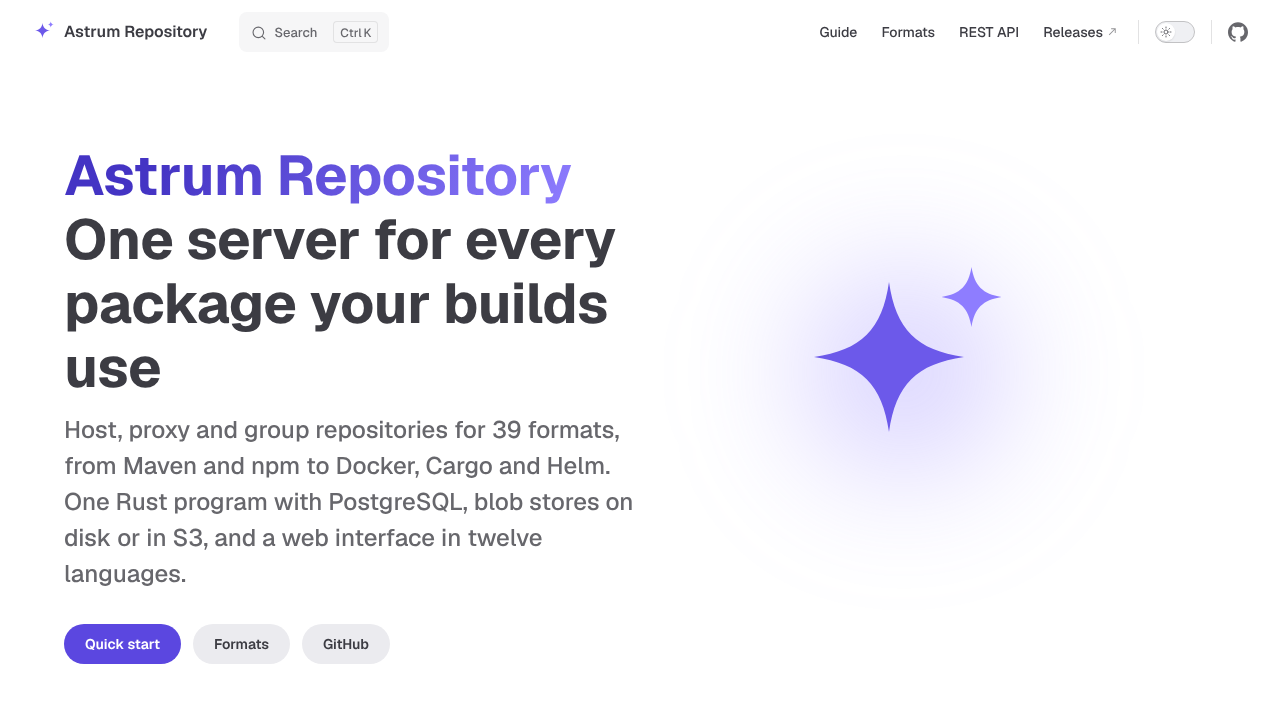 Astrum Repository website screenshot