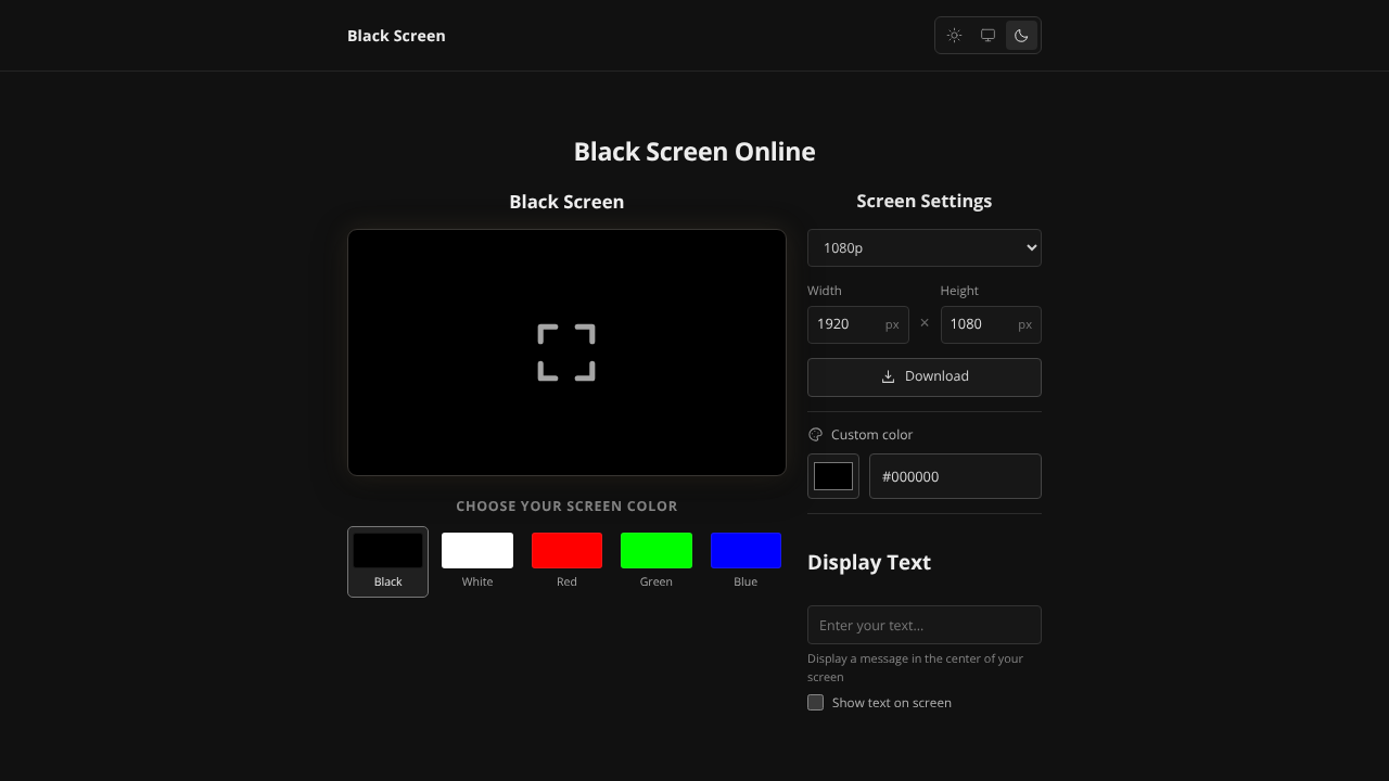 Black Screen Online website screenshot