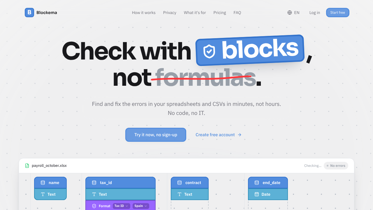 Blockema website screenshot