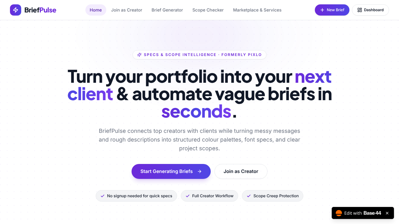 BriefPulse website screenshot