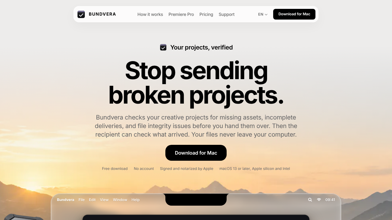 Bundvera website screenshot