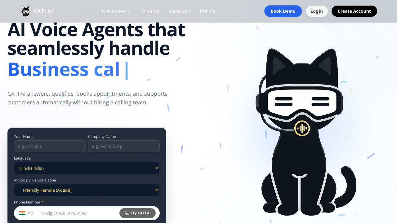 Cati AI website screenshot