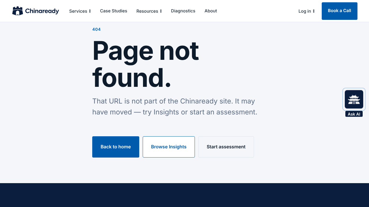 Chinaready MCP website screenshot