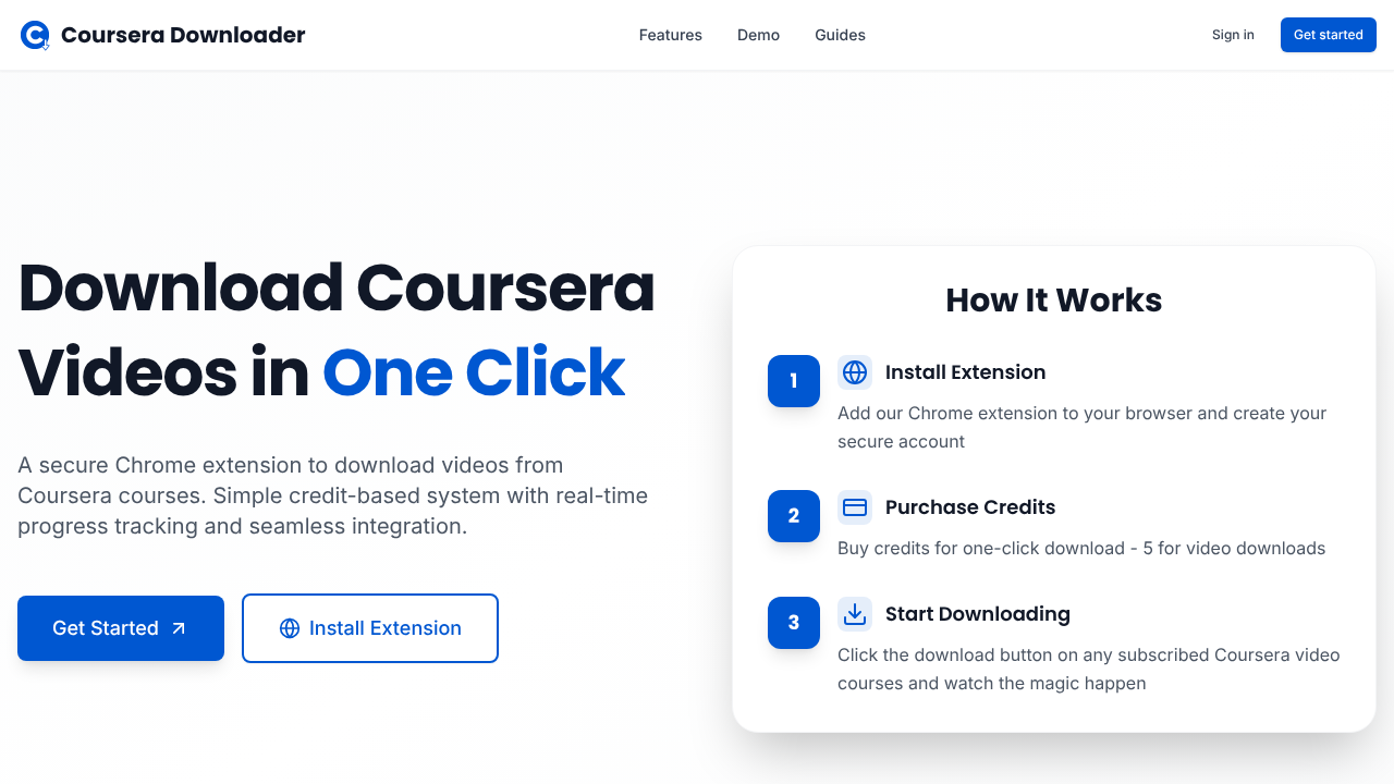 Coursera Downloader website screenshot