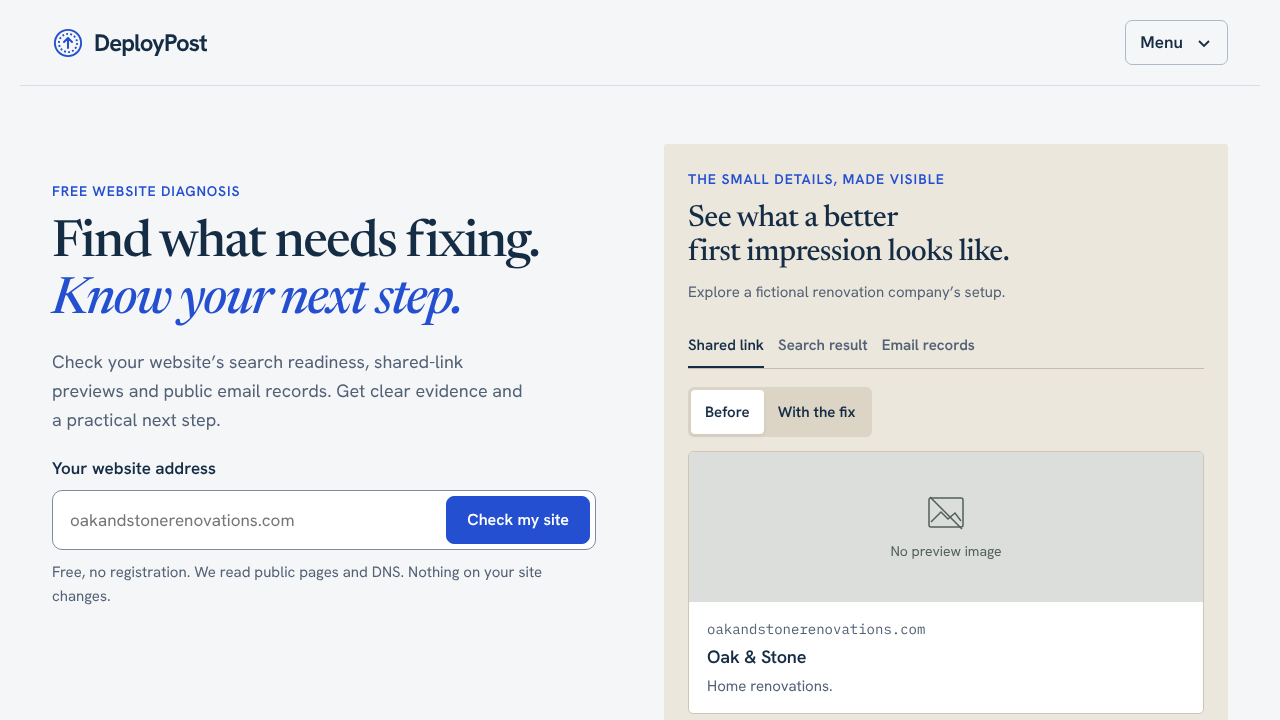 DeployPost website screenshot