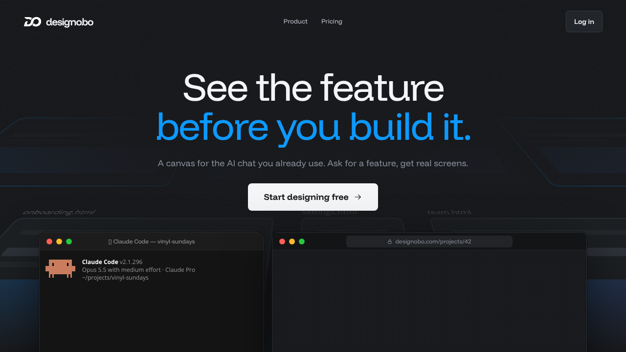 Designobo website screenshot