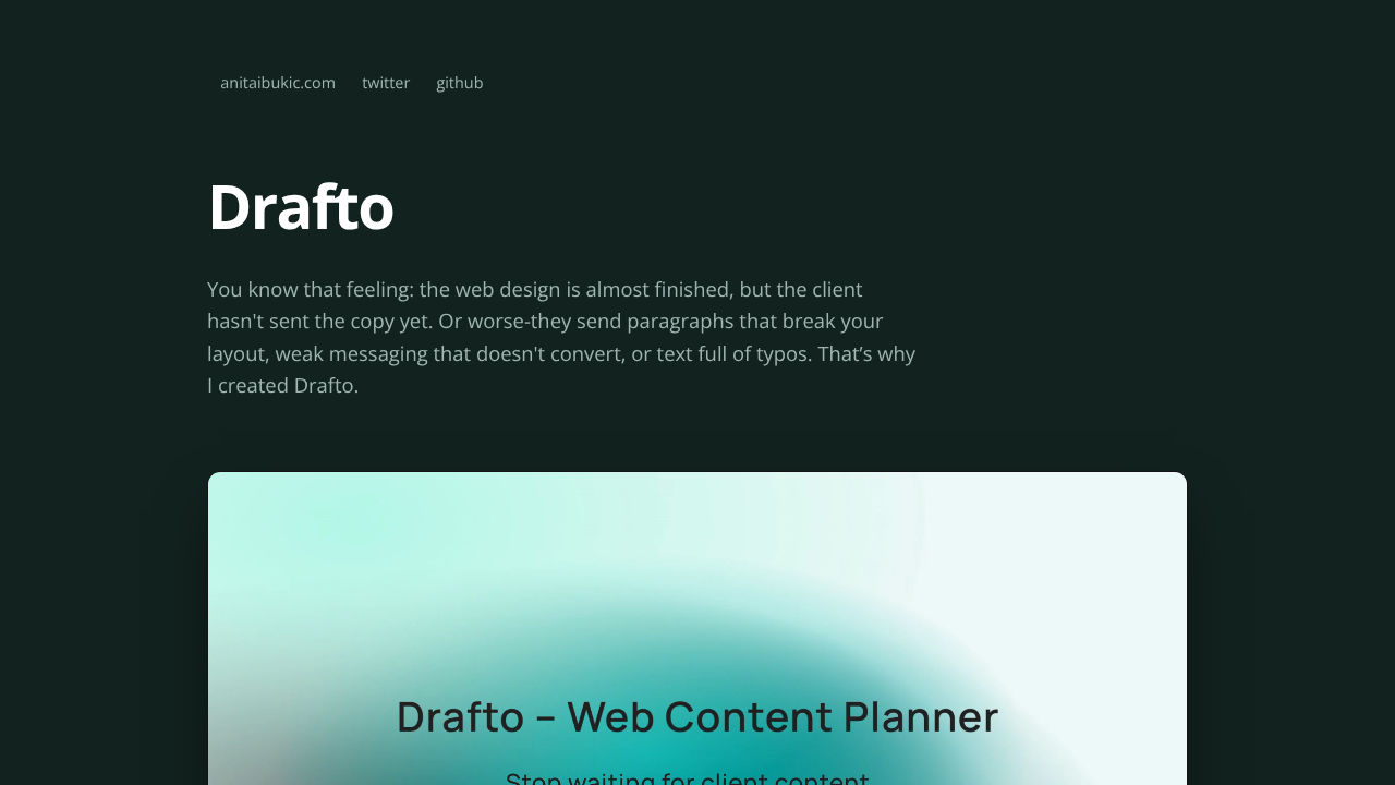 Drafto - Web Content Planner