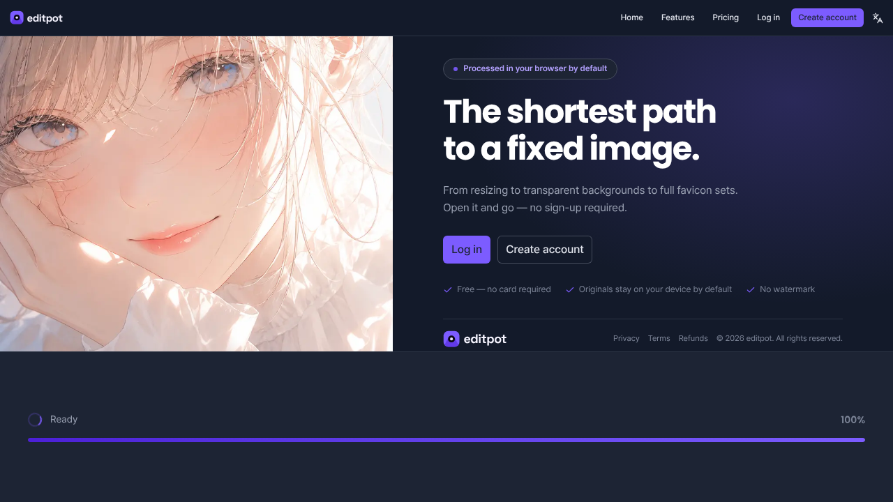 editpot website screenshot