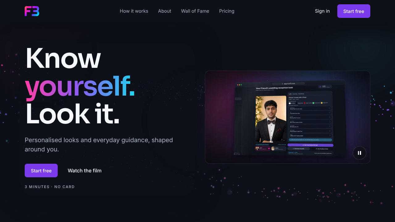 F3 - Face Food Fashion website screenshot