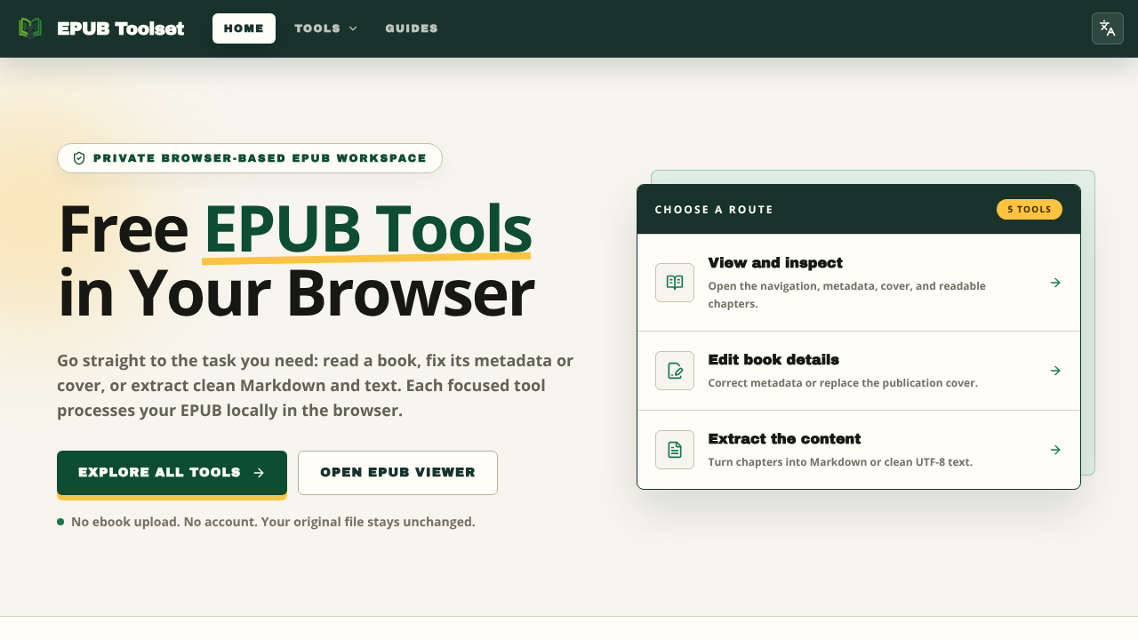 Free EPUB Tools Online