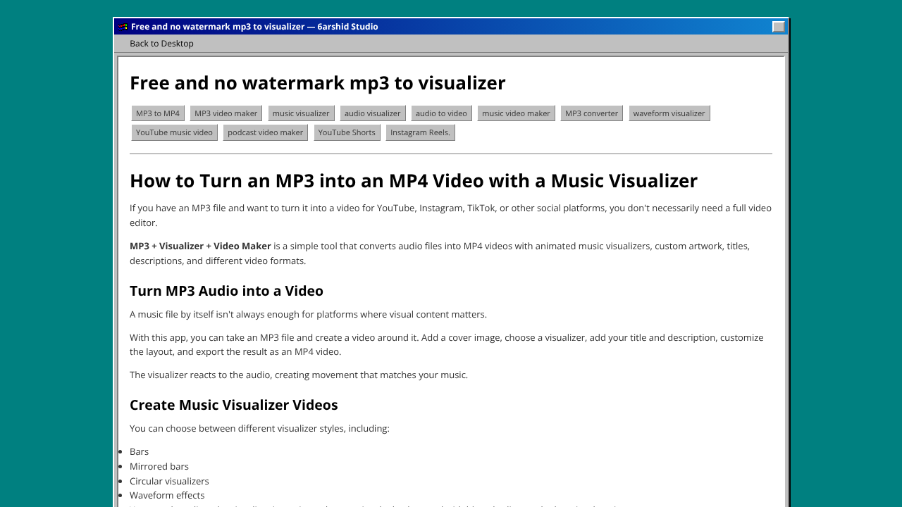 Free MP3 to MP4 Video Maker Visualizers