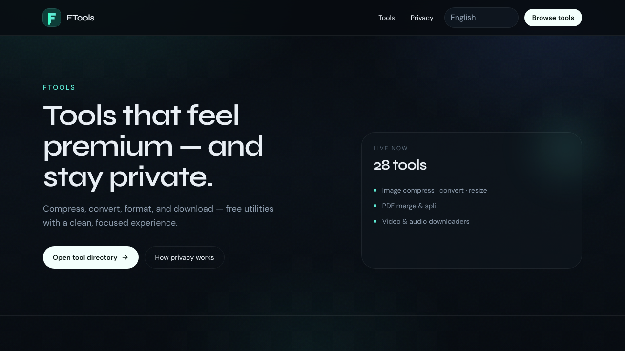 FTools website screenshot
