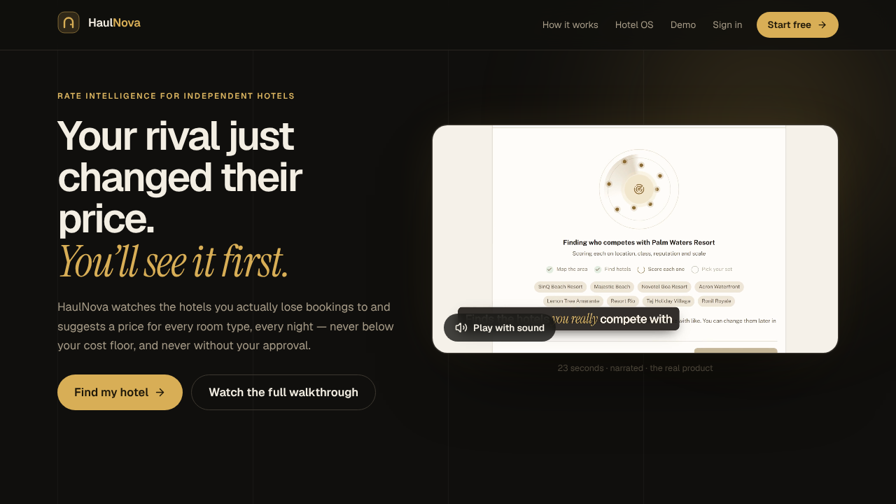 HaulNova website screenshot