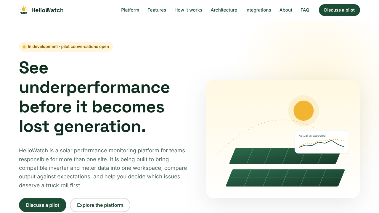 Heliowatch V1 website screenshot