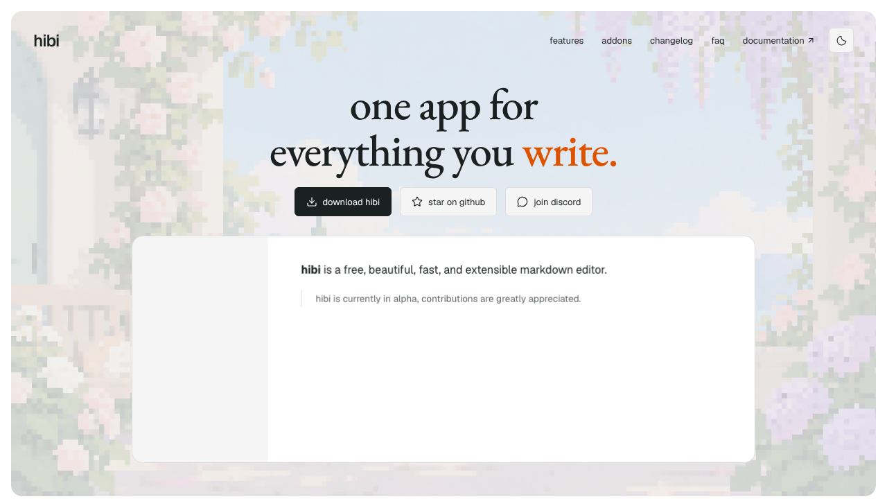 hibi website screenshot