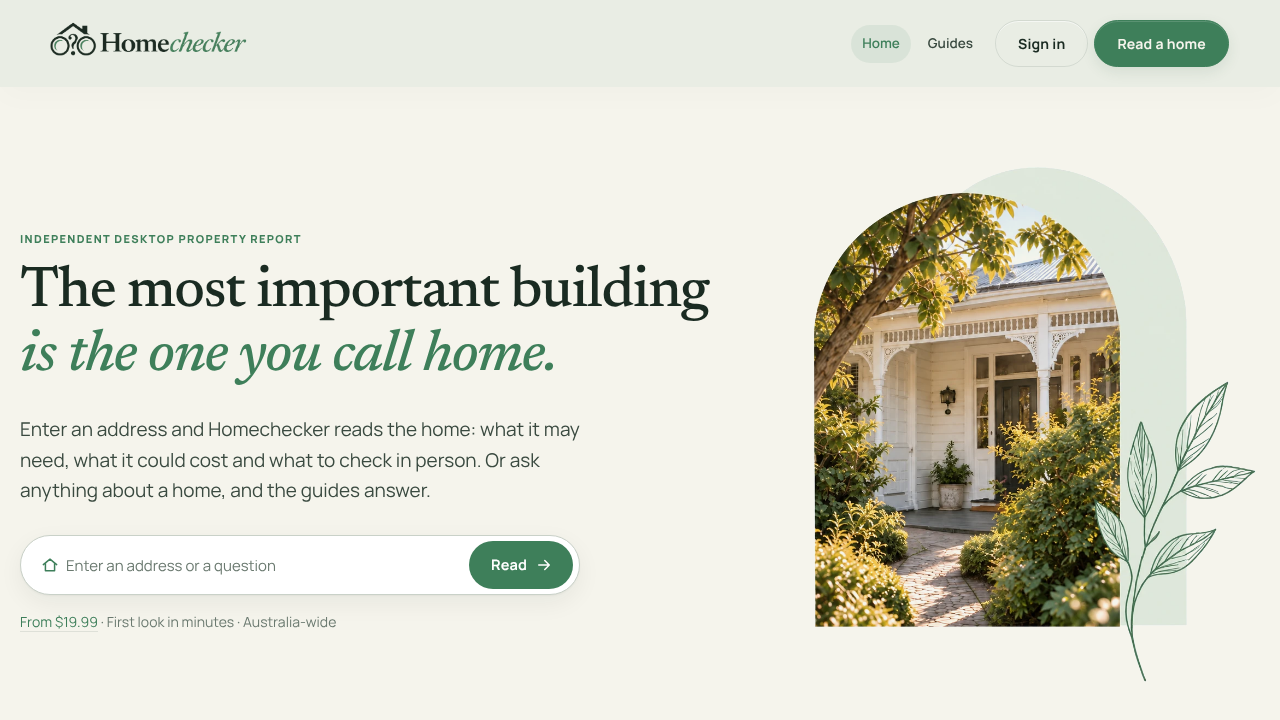Homechecker Read website screenshot