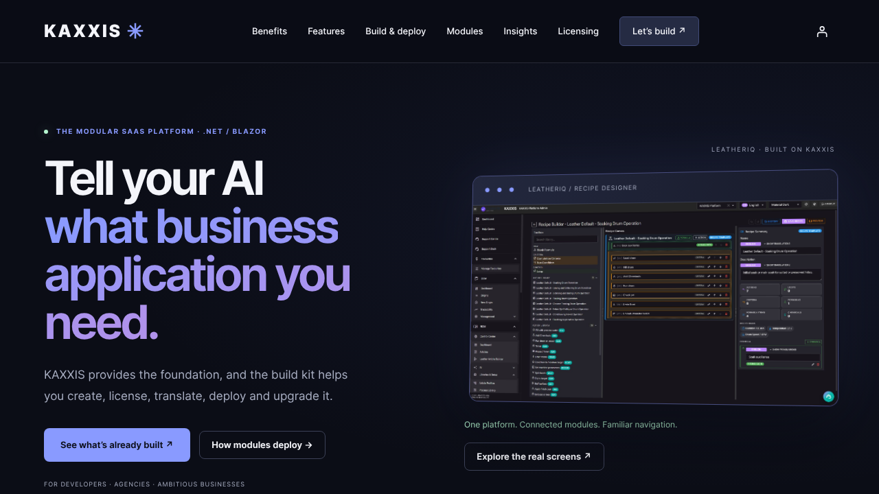 KAXXIS website screenshot