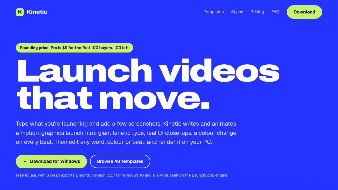Kinetic website screenshot