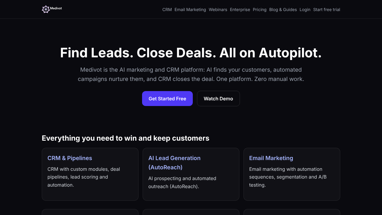 Medivot website screenshot