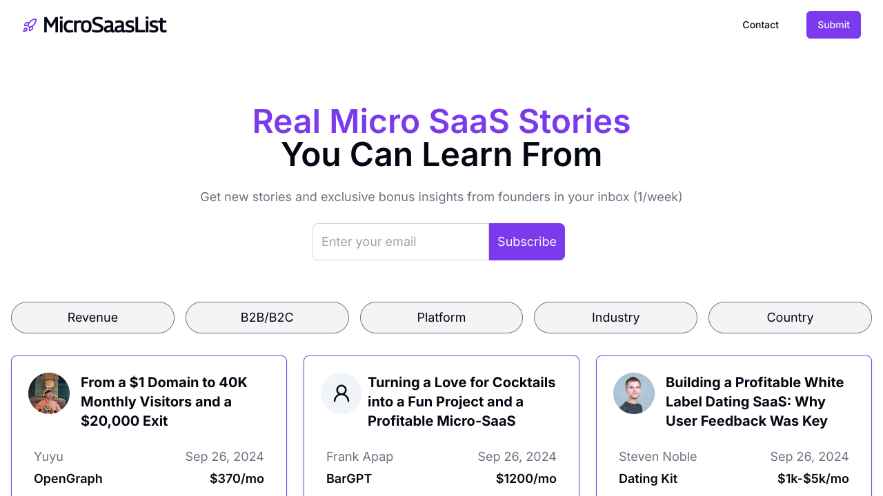 Micro Saas List