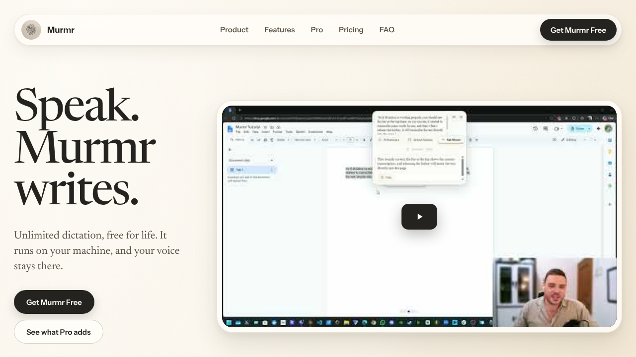 Murmr website screenshot