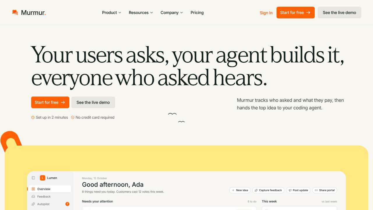 Murmur website screenshot