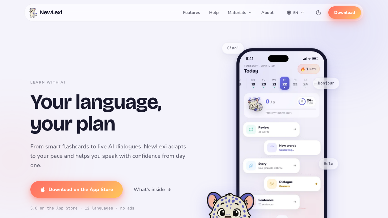 NewLexi website screenshot
