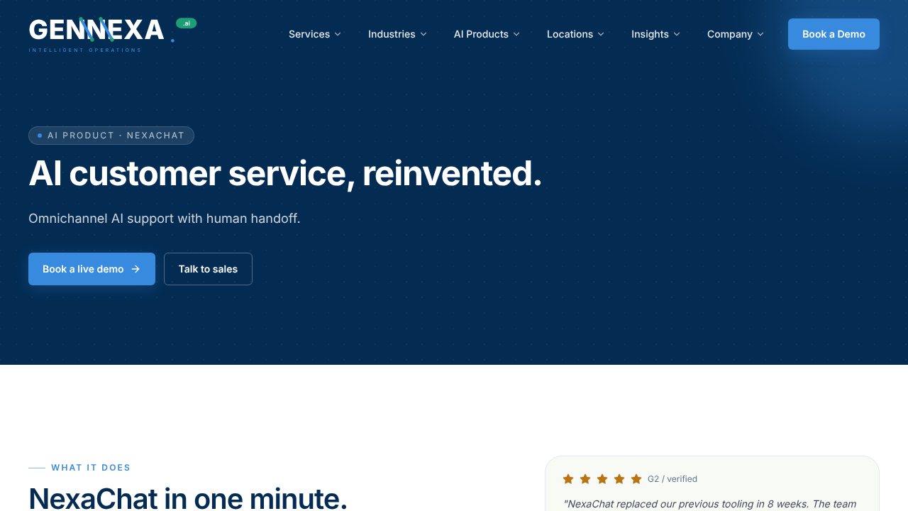 NexaChat website screenshot