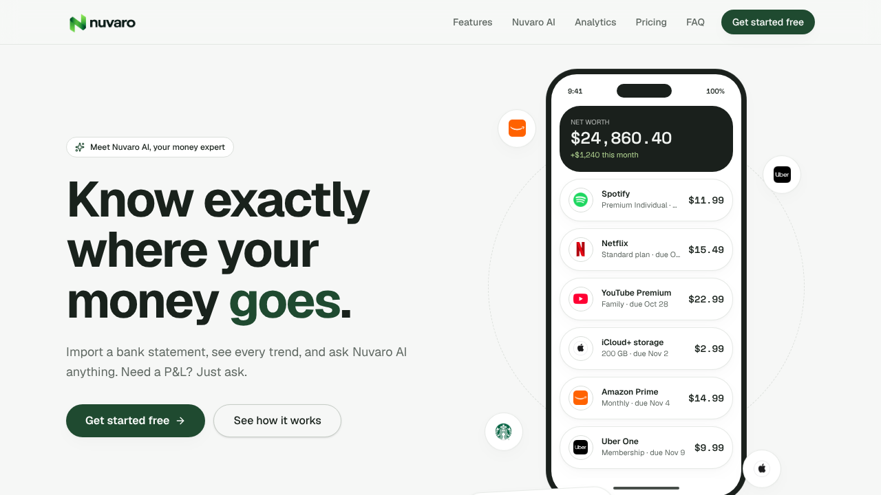 Nuvaro website screenshot
