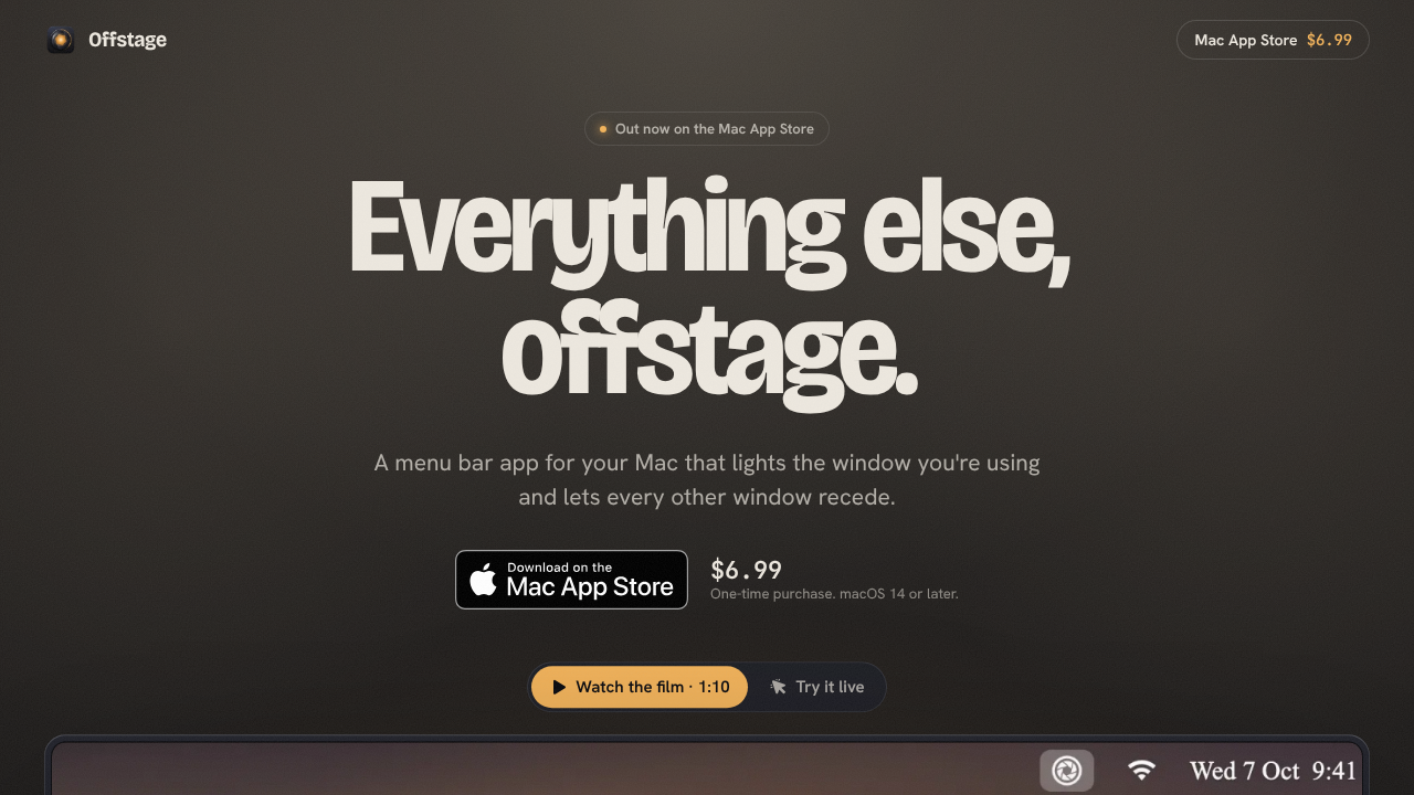 Offstage website screenshot