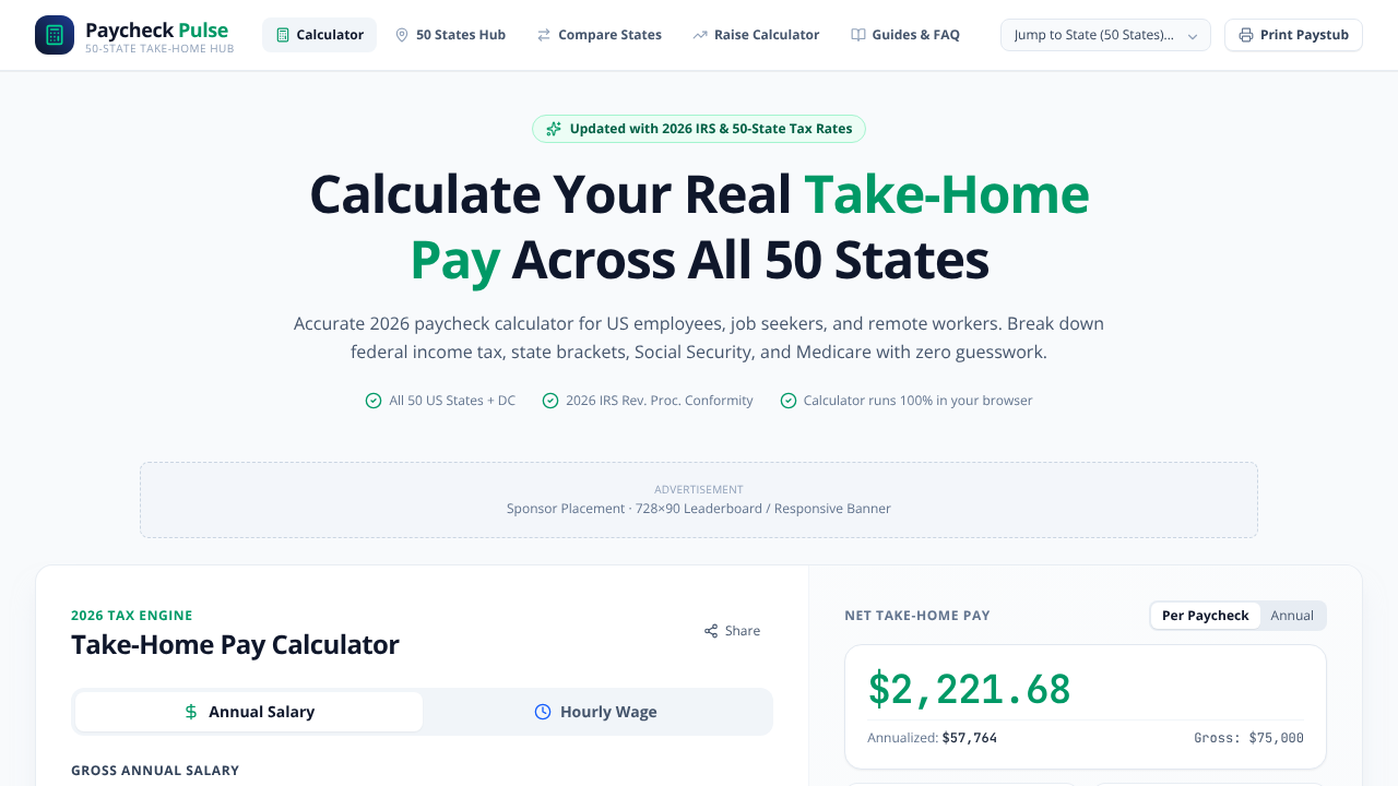 Paycheck Pulse website screenshot