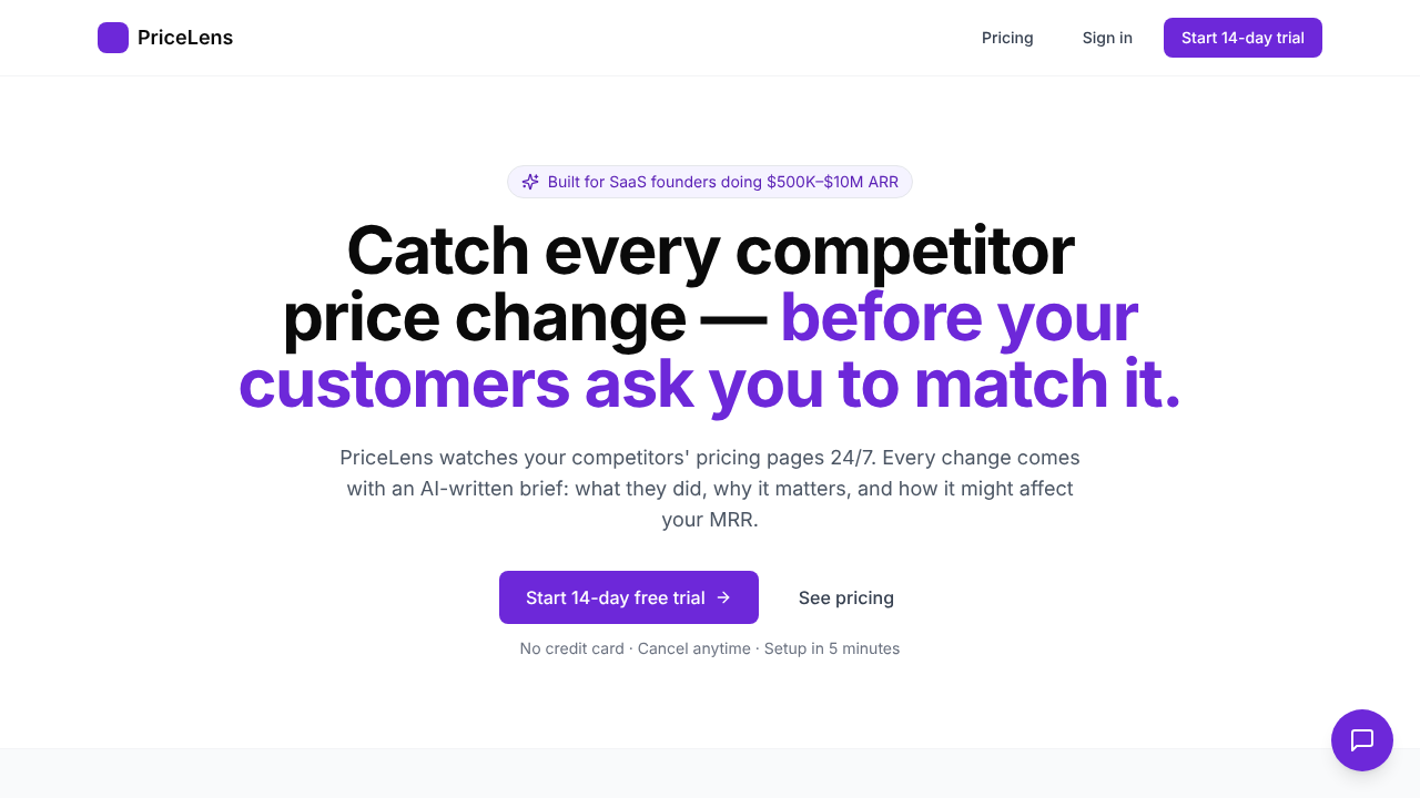 PriceLens website screenshot