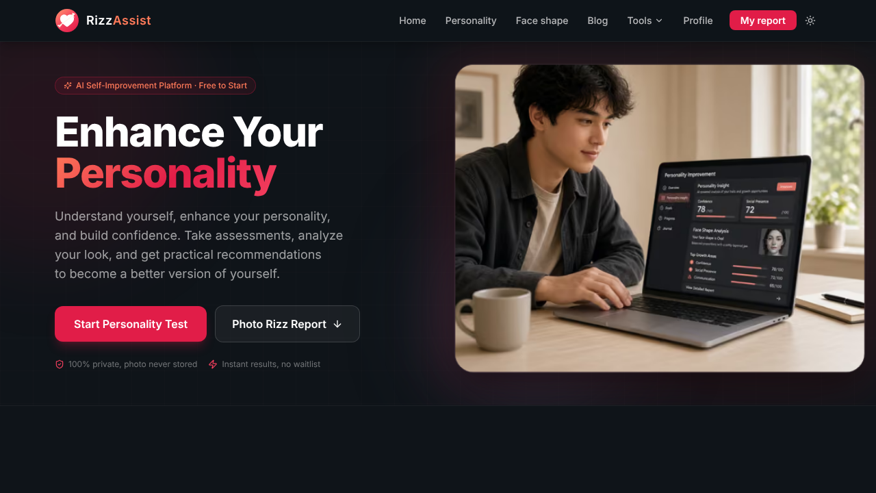 Rizz Assist website screenshot