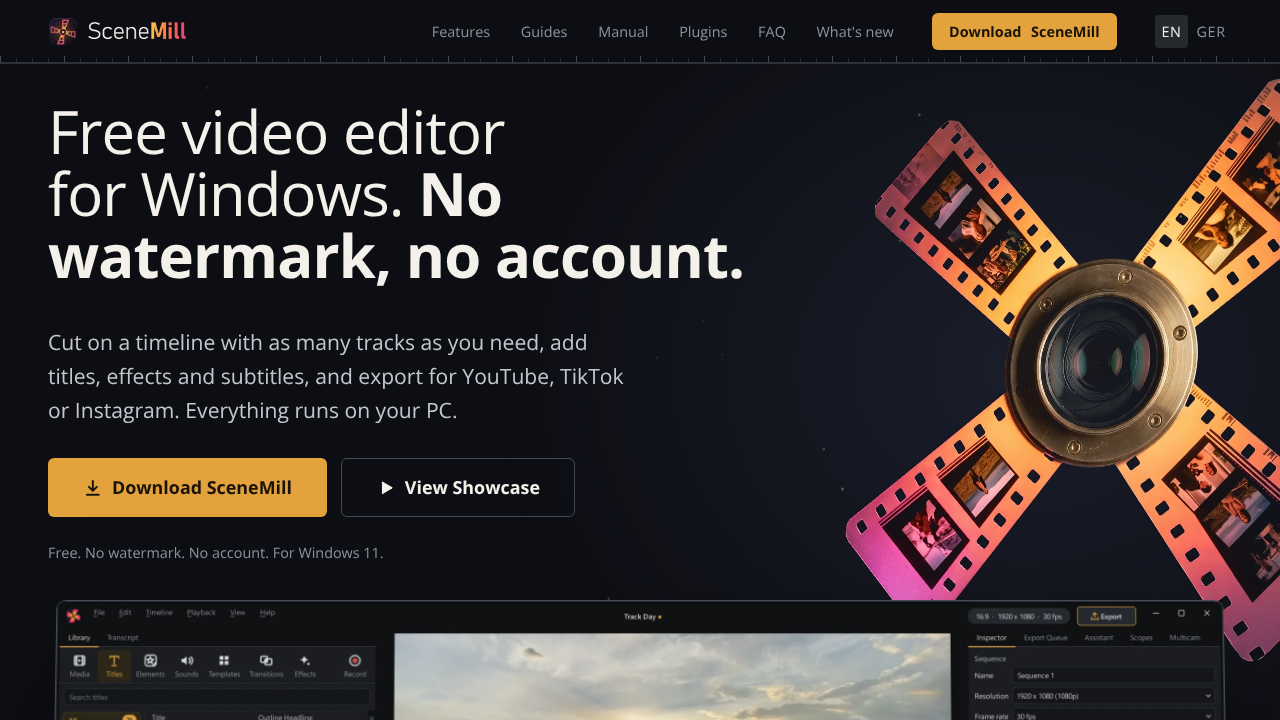 SceneMill website screenshot