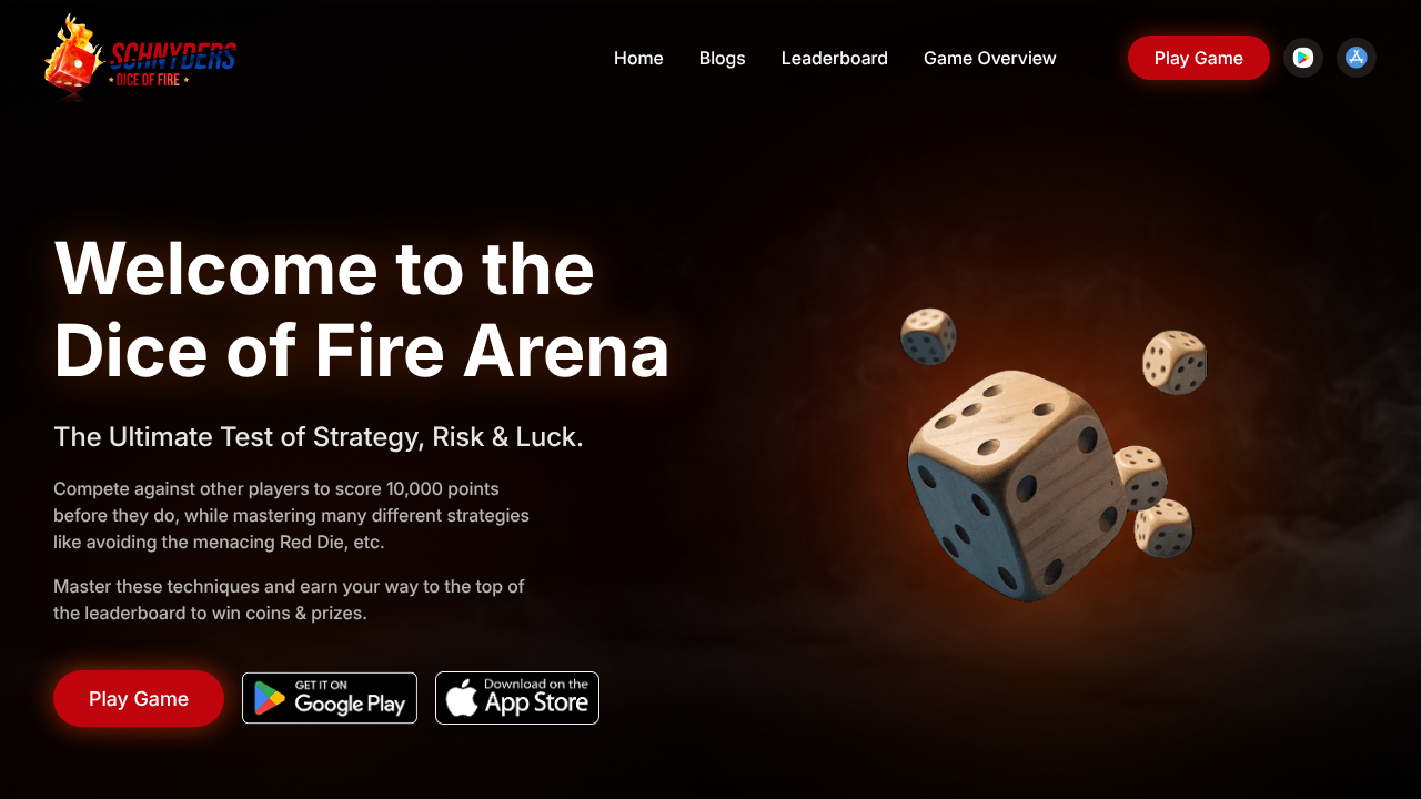 Schnyders Dice Of Fire website screenshot