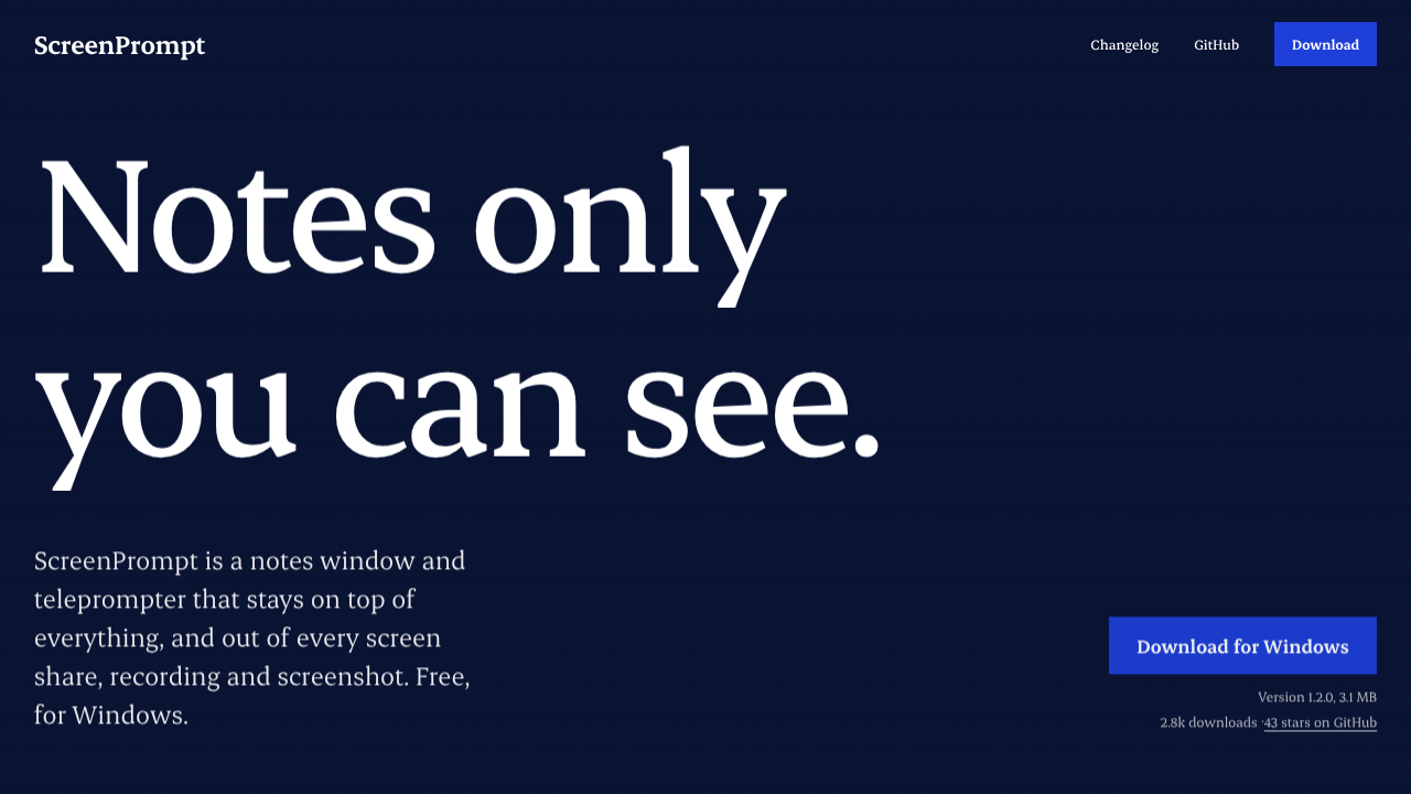 ScreenPrompt website screenshot