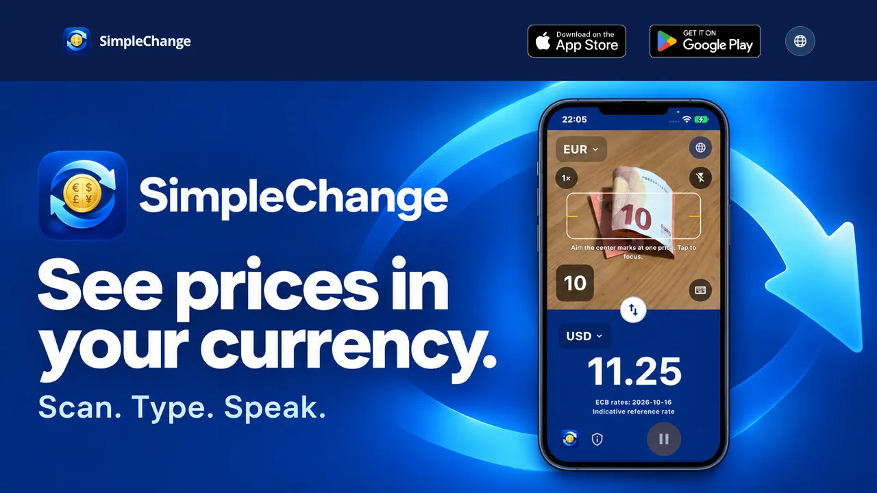 SimpleChange website screenshot