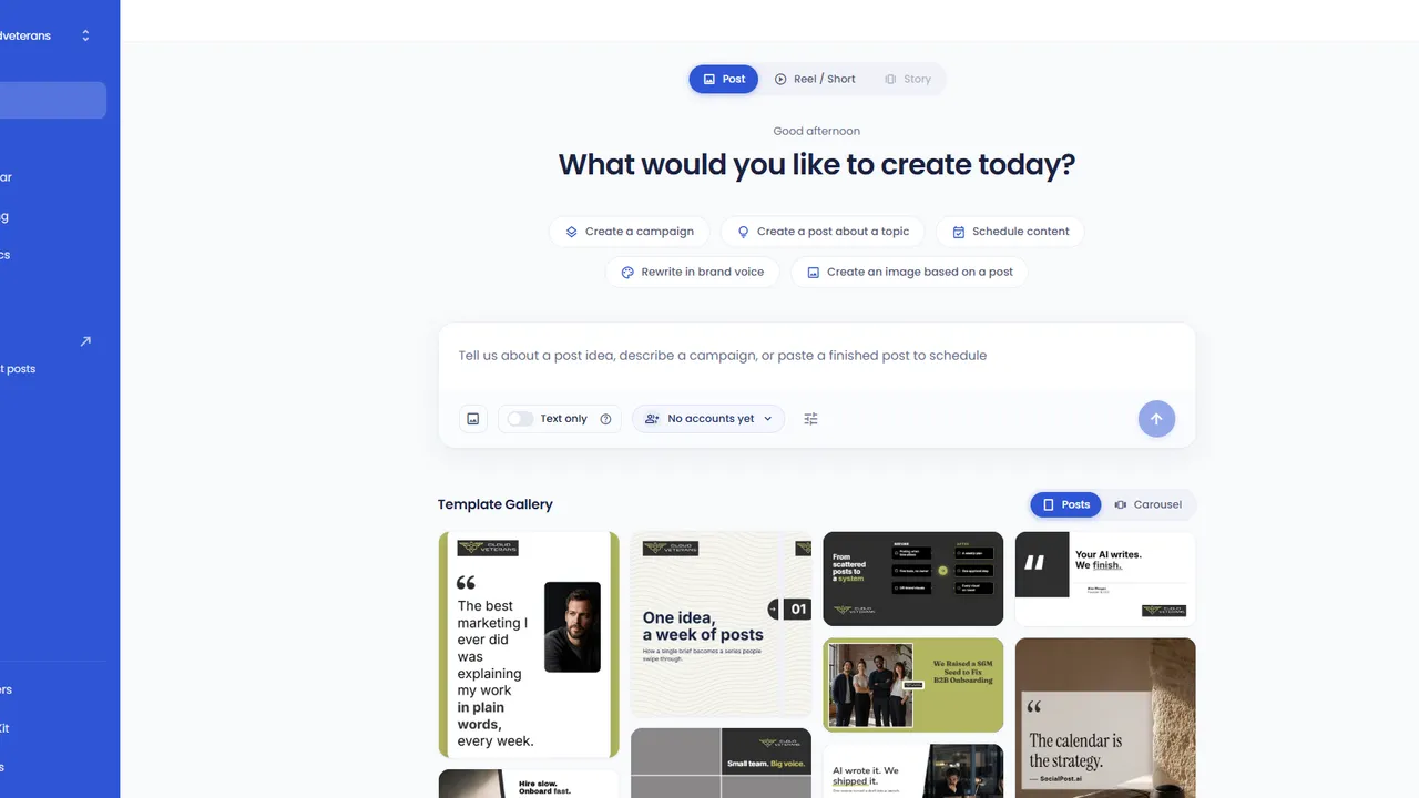 SocialPost website screenshot