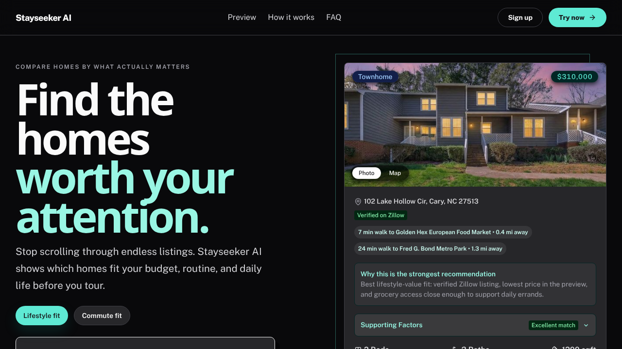 Stayseeker AI website screenshot