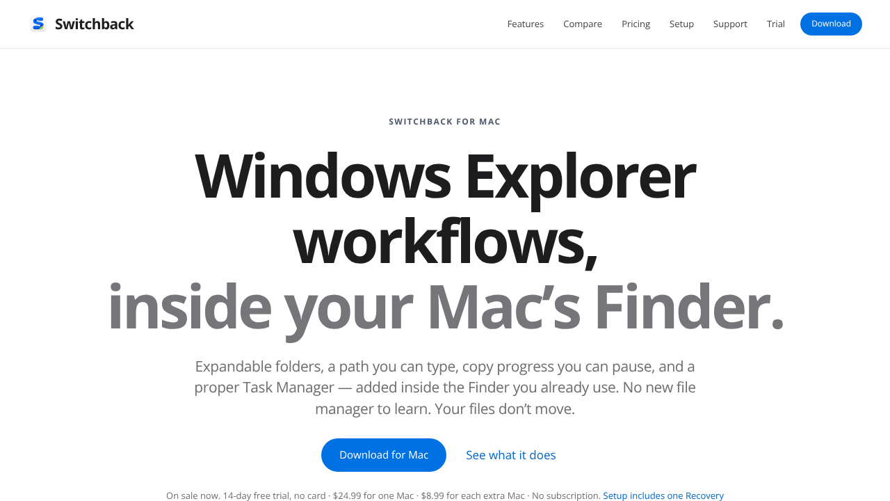 Switchback website screenshot