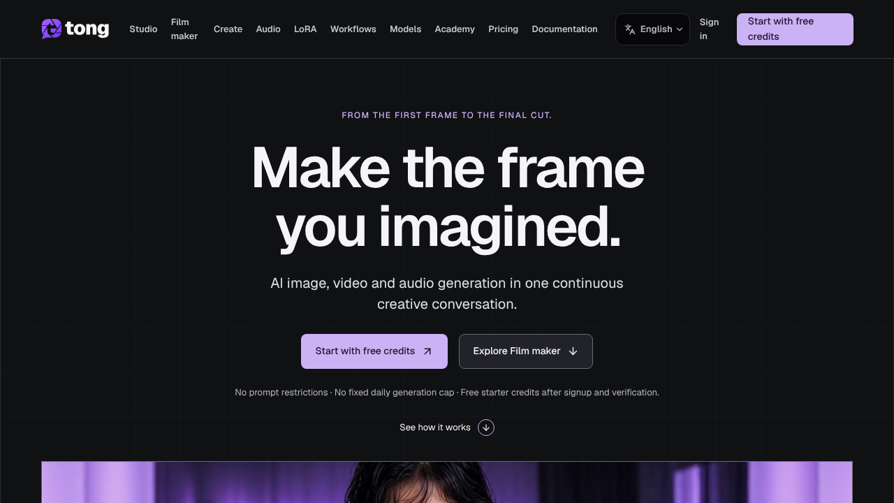 TongAI website screenshot