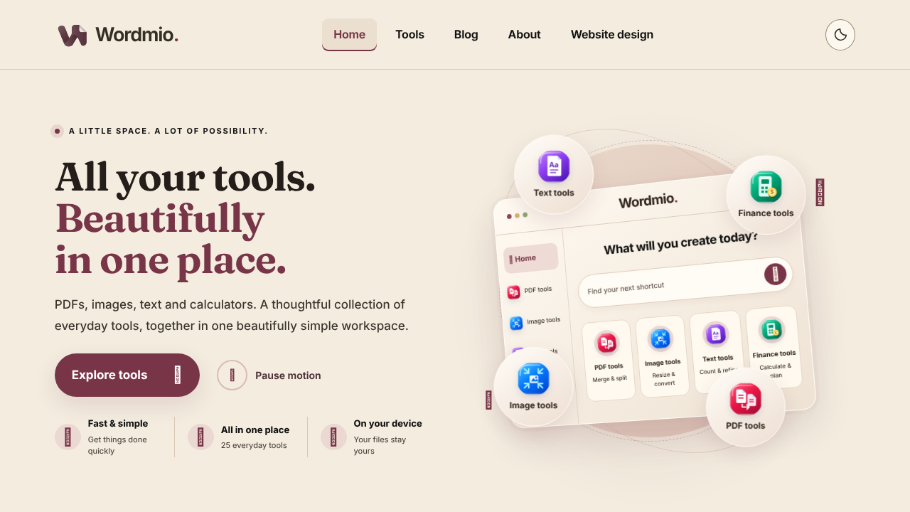 WORDMIO website screenshot